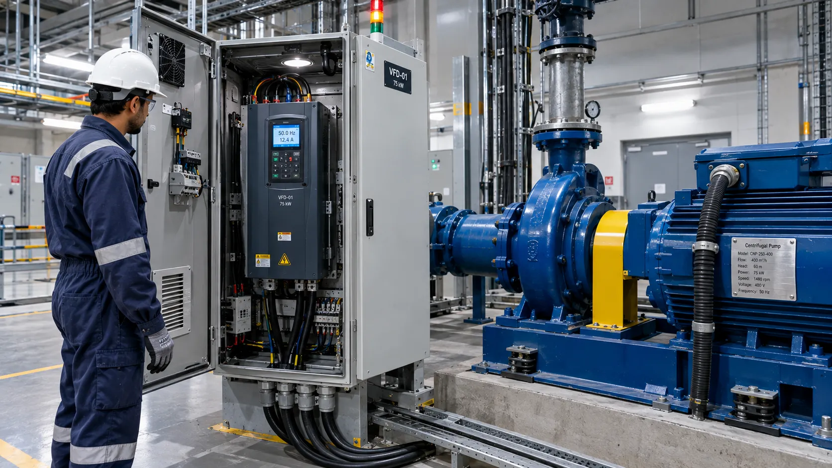 How to Size a VFD for a 75 kW Industrial Pump: A Complete Worked Calculation