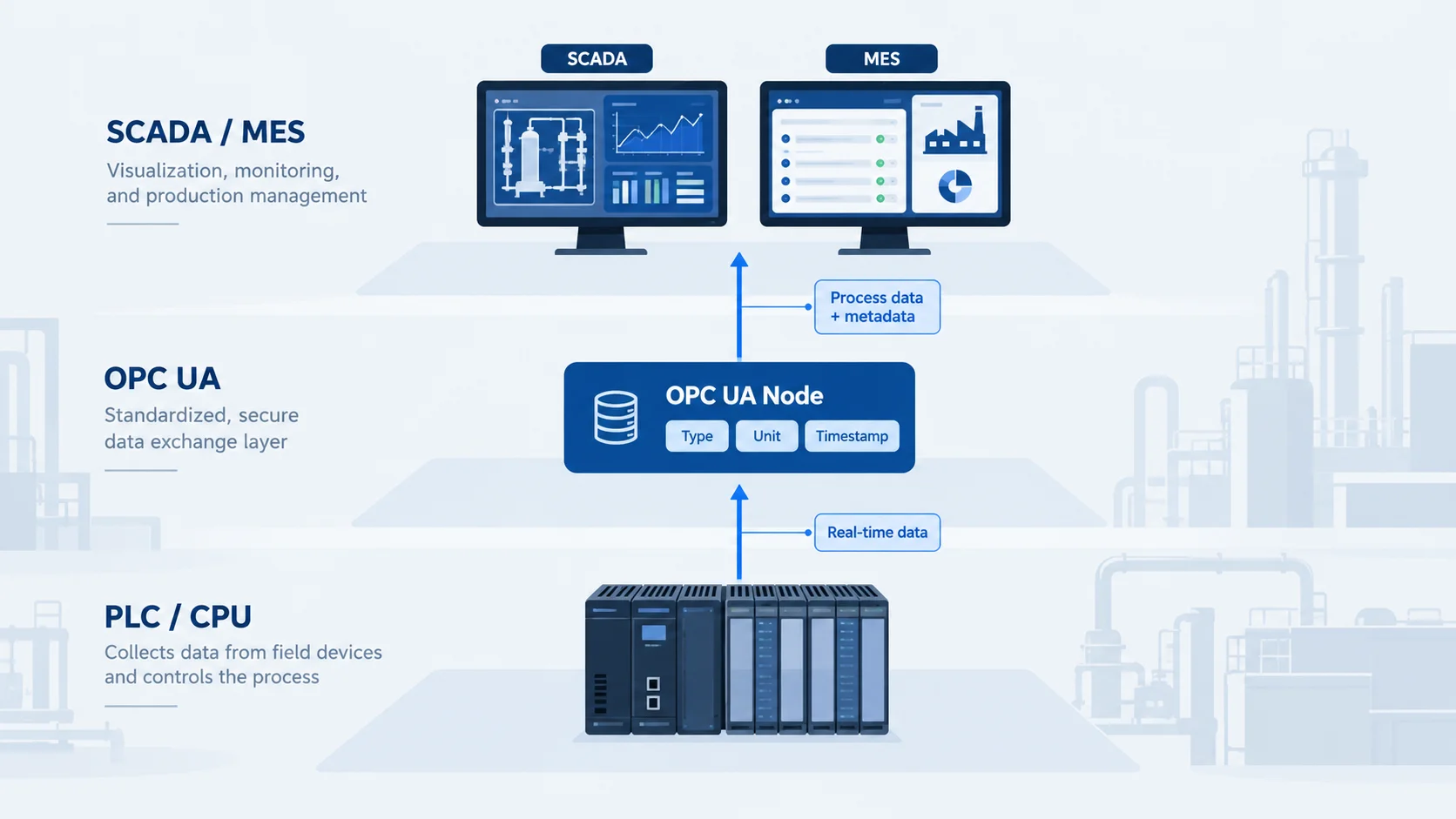 OPC UA: How Plant Data Actually Moves Between PLCs, SCADA and MES