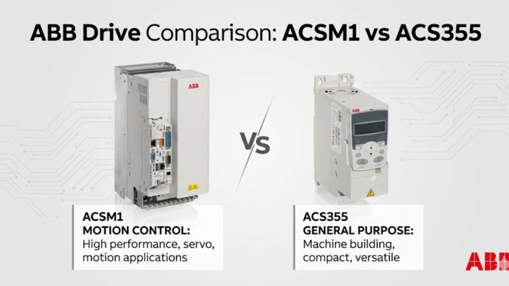 ABB ACSM1 vs ABB ACS355 drive comparison for industrial automation